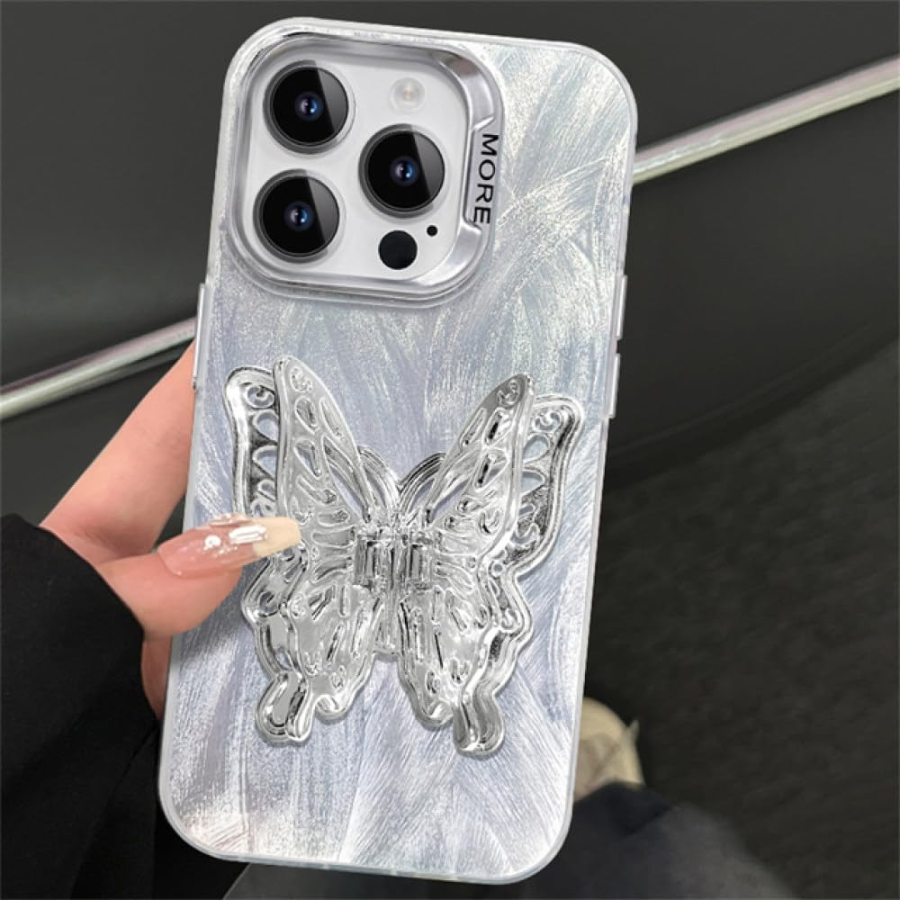 Coque iPhone 12 Pro Max avec support papillon et paillettes NevStp