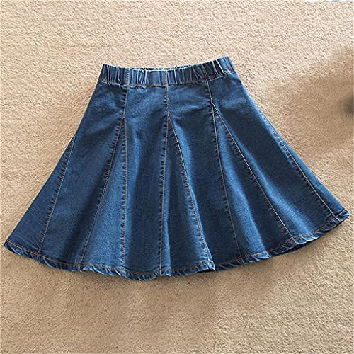 Yiwjby Gonna Corta Jean Gonna a Pieghe in Denim da...