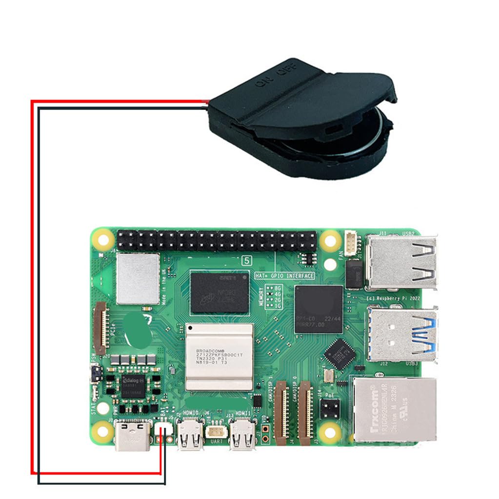 For Raspberry pi 5 RTC バッテリボックス バッテリホルダスイッチボタン 付き 電池ホルダー （バッテリが含まれていません） １個