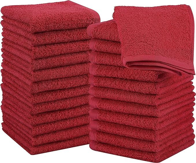 GRGRASP Thread That Bind Relations 100% Cotton 500 GSM Soft and absrovent Face Towel rumal/Handkerchief/Hanky Set of 10pc Size 12 * 12inch Color Red Pack (10)-picture-16