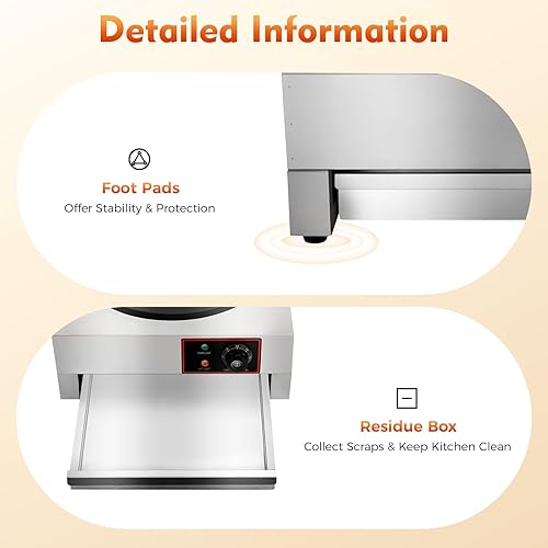 Miniatura 7 de Máquina eléctrica de crepas de 16 pulgadas, máquina comercial de panqueques con doble sartén de acero inoxidable para hacer blintzes redondos para