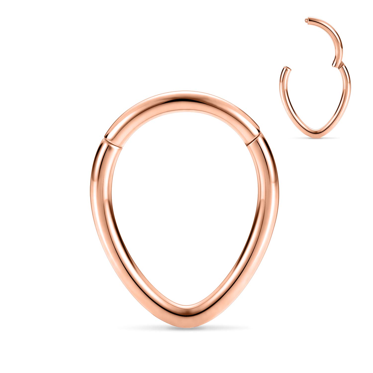 hengkaixuan Teardrop Daith Earrings Septum Jewellery Nose Hoop Ring Surgical Steel Daith Rook Tragus Piercing Jewellery Septum Clicker Ring Small Hoop Earring — view 35