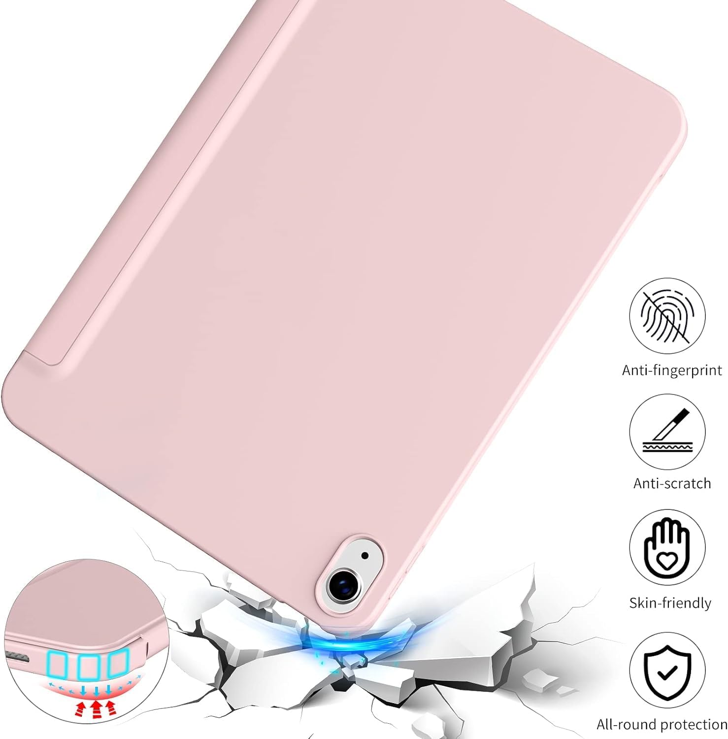 DuraSafe Latest iPad 10th Gen 2022 10.9 inch Case A2696 A2757 A2777 MPQ13LL/A MPQ33LL/A MPQ03LL/A MPQ23LL/A MPQ93LL/A MPQC3LL/A MPQ83LL/A MPQA3LL/A MQ6K3LL/A MQ6L3LL/A - Pink