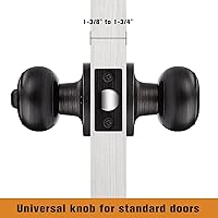 Vista 4 de Probrico Pomo de privacidad para puerta de dormitorio, pomos de puerta interior sin llave para baño, bronce aceitado, paquete de 2