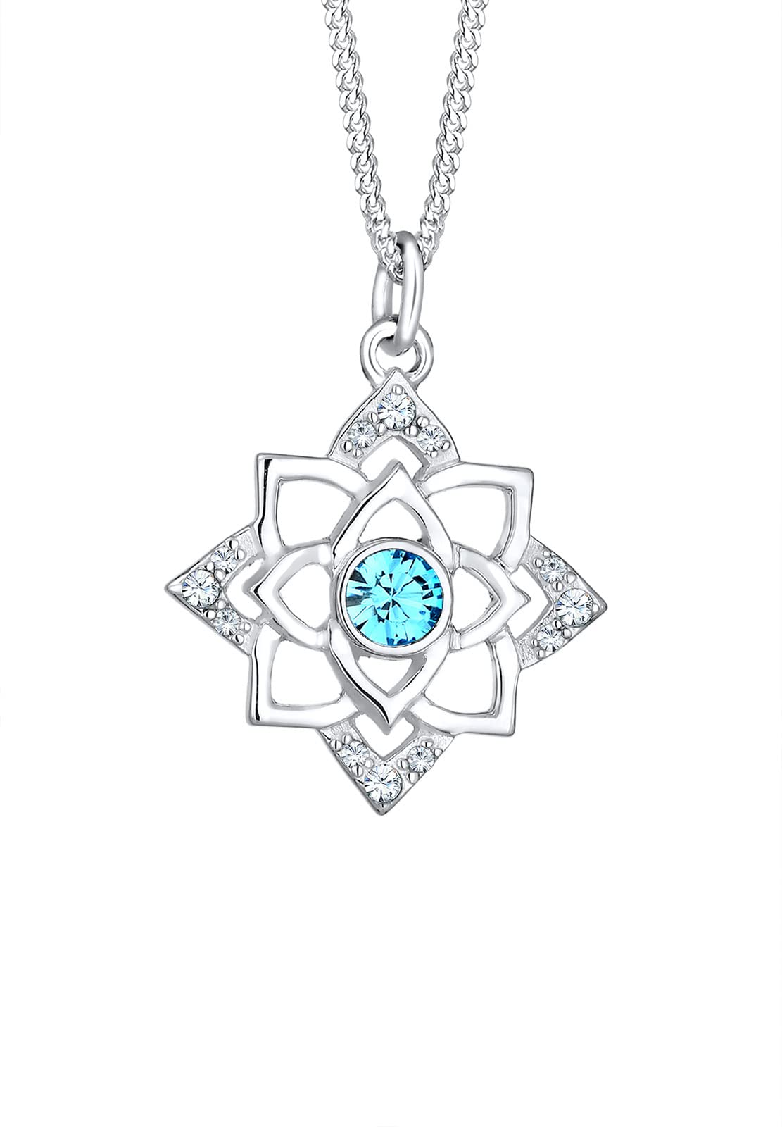 Elli Necklace Birthstone March Crystals 925 Sterling Silver