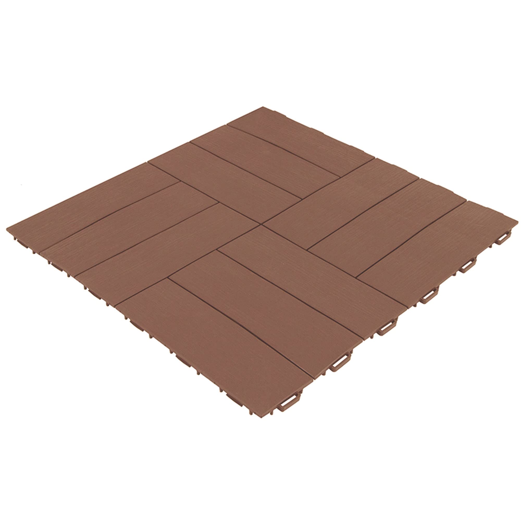 ARTPLAST Floor Tiles Mars PE Set Pack of 10 Brown simil-legno 56 x 56 cm Floor Garden