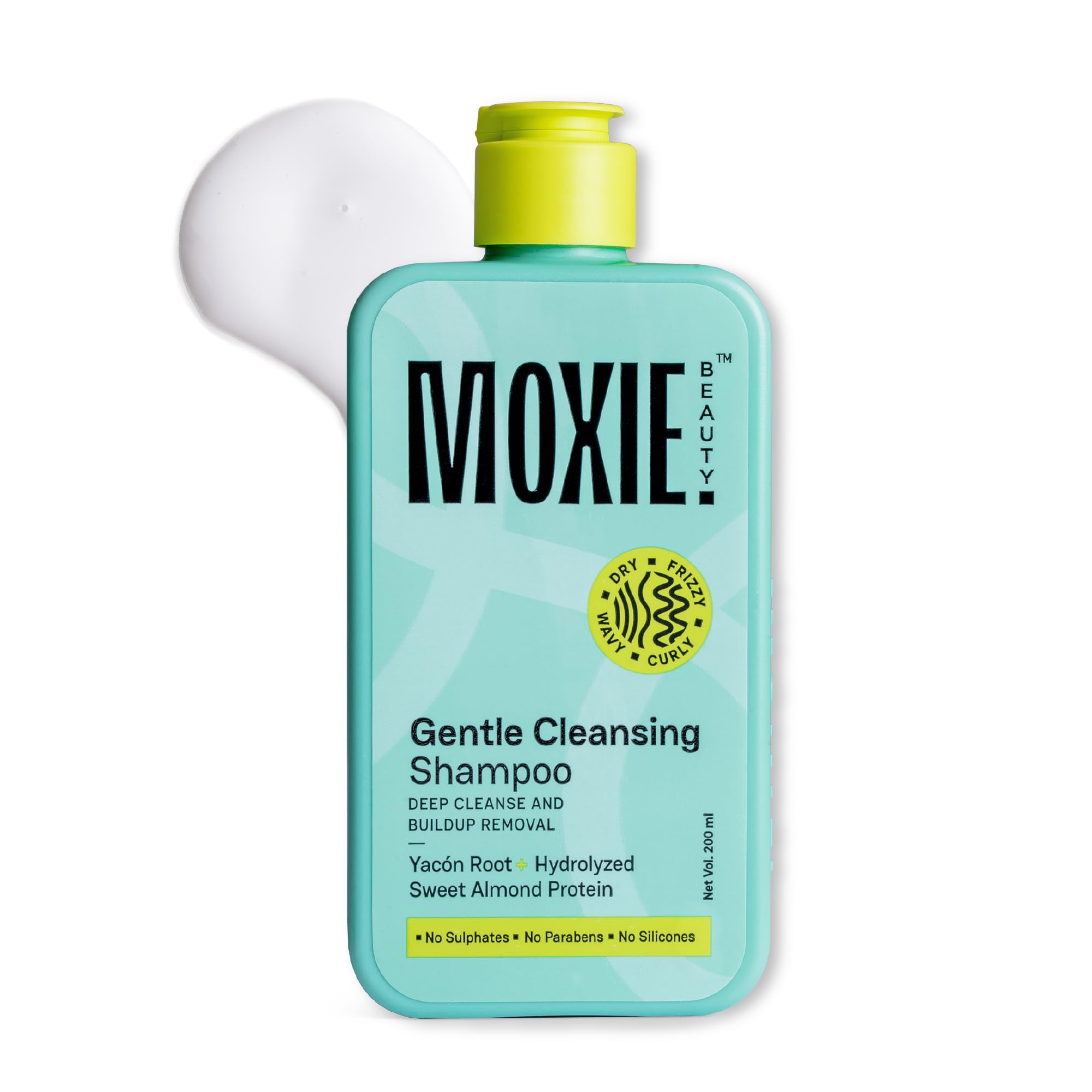 Moxie Beauty Shampoo For Frizzy, Dry, Wavy & Curly Hair | Sulfate, Paraben & Silicone-Free | 100% softer & 1.5x stronger hair | Gentle Cleansing Shampoo | 200ml