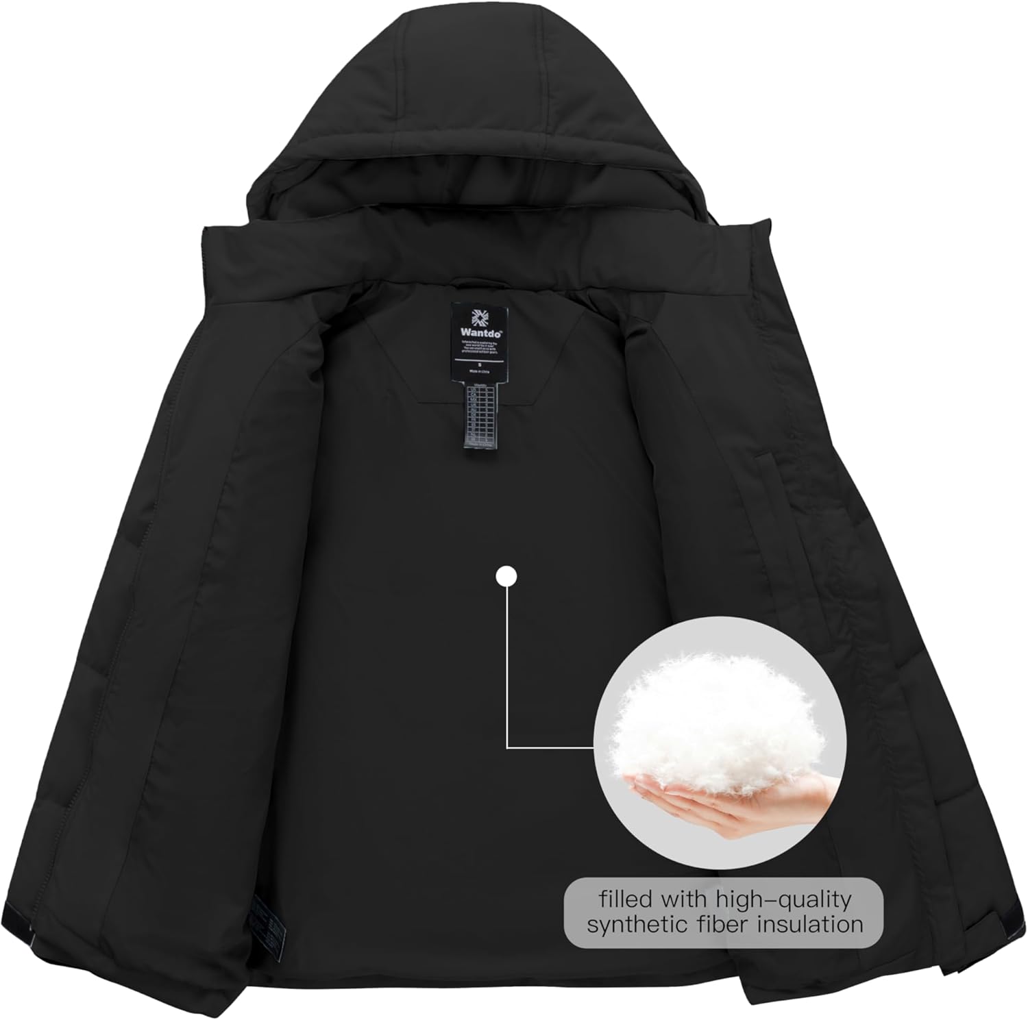 wantdo Women's Recycled Winter Coat Waterproof Puffer Jackets With Hood - Image 3