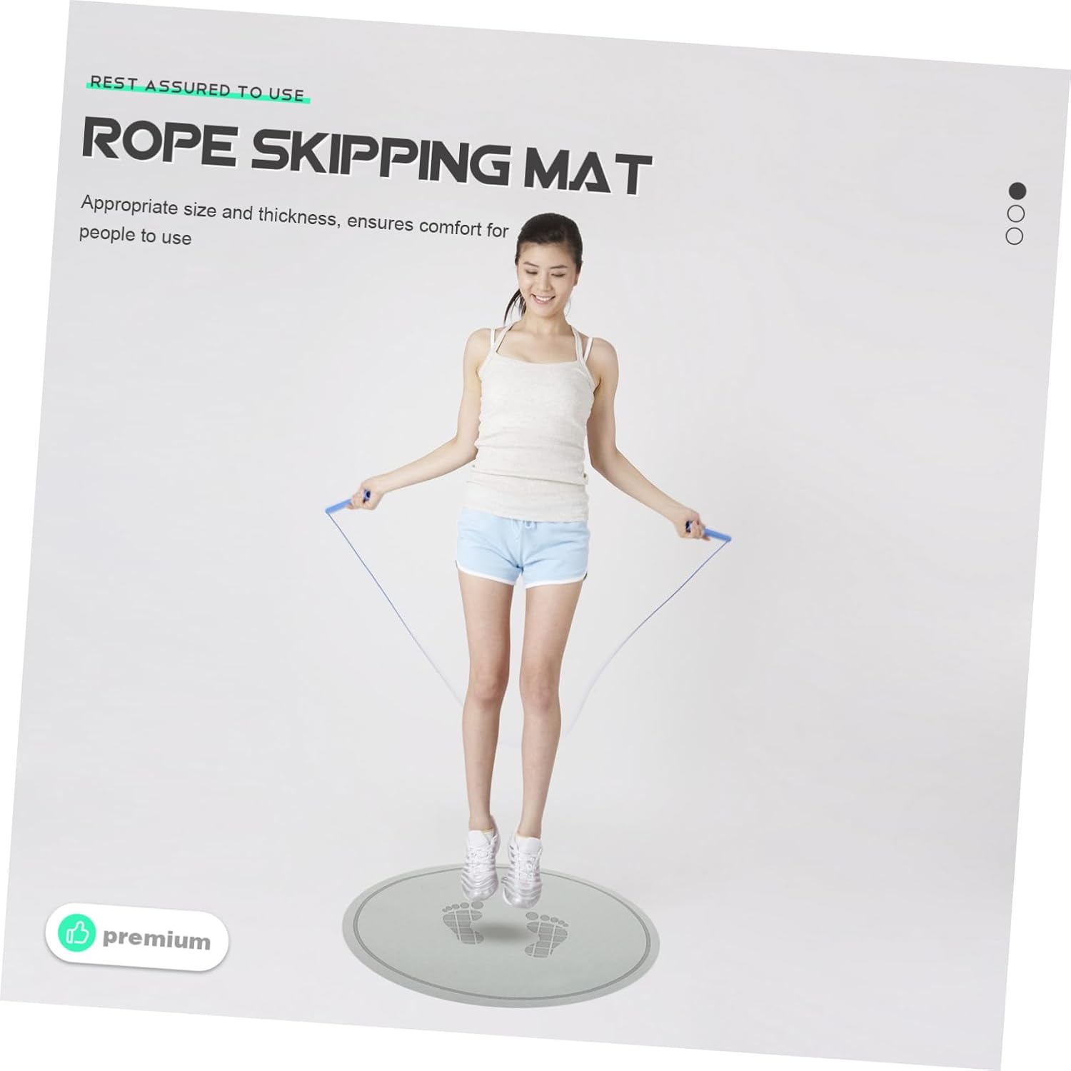 Alipis Quiet Workout Skipping Mat 58cm X 58cm X 8mm Household Sports Mat Soundproof Fitness Pad Shock Absorbing for Home Exercise