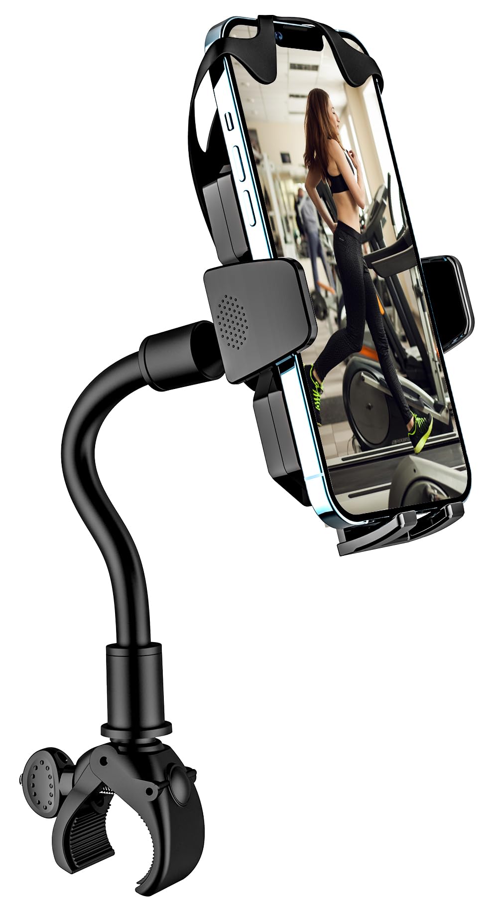 Dosvsi Mobiele telefoonhouder voor binnen, zwanenhals, stuur telefoonhouder voor hometrainer/loopband/spin bike, stationaire fietsclip voor iPhone 15 14 Pro Max Mini, Galaxy S/A, Z Flip, 4-7 inch Dosvsi Mobiele telefoonhouder voor binnen, zwanenhals, stuur telefoonhouder voor hometrainer/loopband/spin bike, stationaire fietsclip voor iPhone 15 14 Pro Max Mini, Galaxy S/A, Z Flip, 4-7 inch