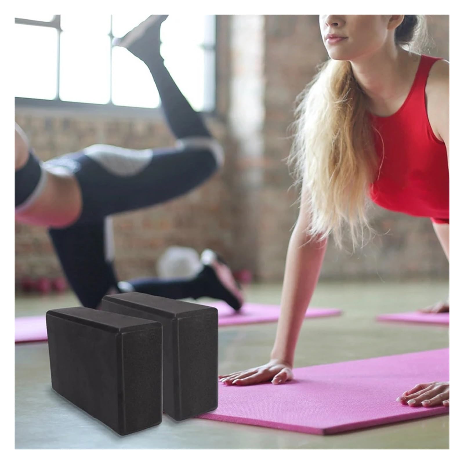 Yoga-Block und Yoga-Gurt-Set, Eva-Schaum, weich, rutschfest, Yoga-Blöcke, Pilates, Stretching und Straffungstraining