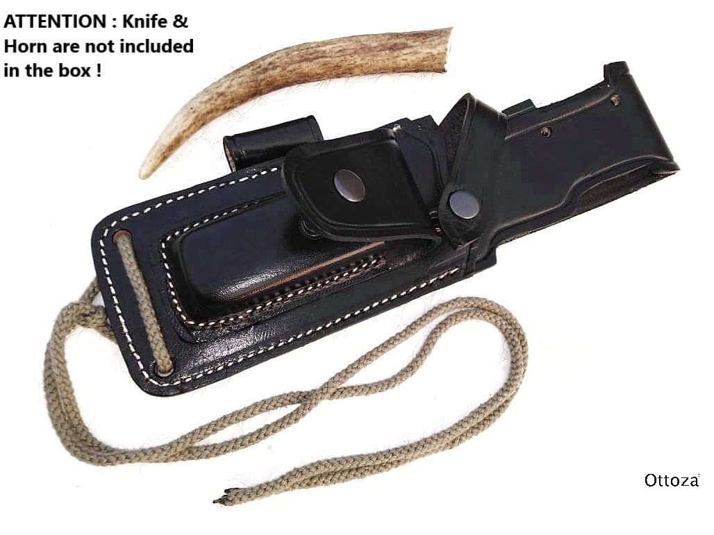 Ottoza Handmade Leather Knife Sheath Side Draw Knife Sheath Bushcraft