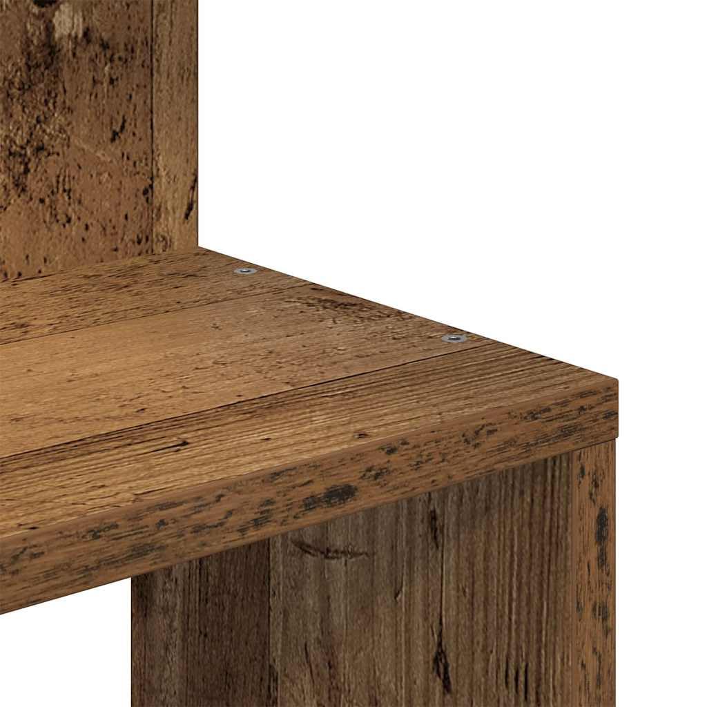 Wand-Eckregal Altholz-Optik 32x32x127,5 cm Holzwerkstoff | Platzsparendes Design, Multifunktional für Wohnzimmer, Pflegeleicht mit feuchtem Tuch