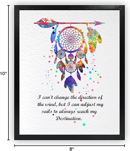 Miniatura 10 de Dignovel Studios Póster impreso en acuarela DN562 de 8 x 10 sin marco con citas inspiradoras de nativos americanos que dicen sabiduría