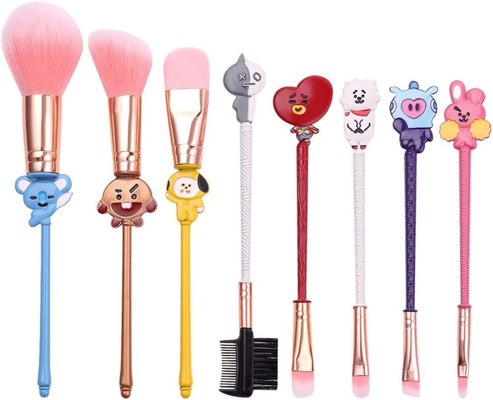 Dilla Beauty 8 Pieces Korea Bullet Proof Youth Group Makeup Brush Set Jin Taiheng Surrounding Doll Shape Brush Makeup Gift