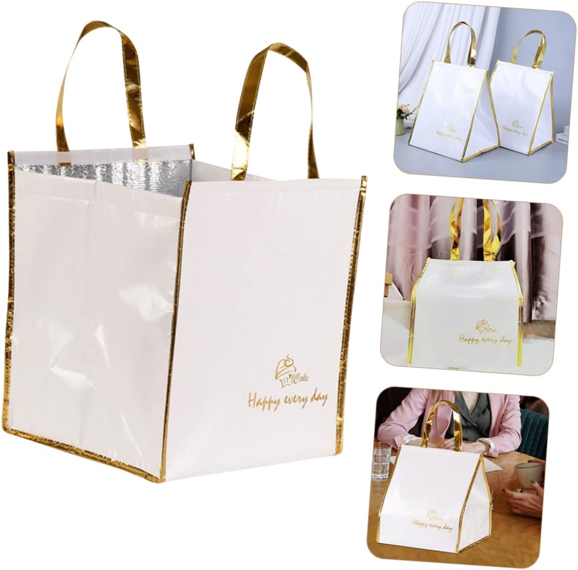 MAGICLULU Insulated Food Bag Portable Thermal Tote for Cake Pizza and Take-Out Waterproof Fresh-Keeping Food Carrier for Catering and Outdoor Events