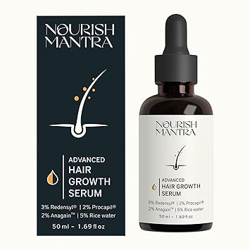 Nourish Mantra Advanced Hair Regrowth Serum 50ml | with Redensyl, Anagain, Procapil & Capilia Longa For Hair Fall Control | For Men & Women | 50ml