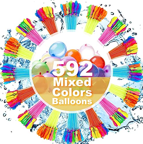 592 Water Balloons, Water Balloon Self Sealing Quick Easy Fill, Colorful Water Balls Bombs for Outdoor Activities, Beach, Pool Parties, Family Gatherings, Summer Fun