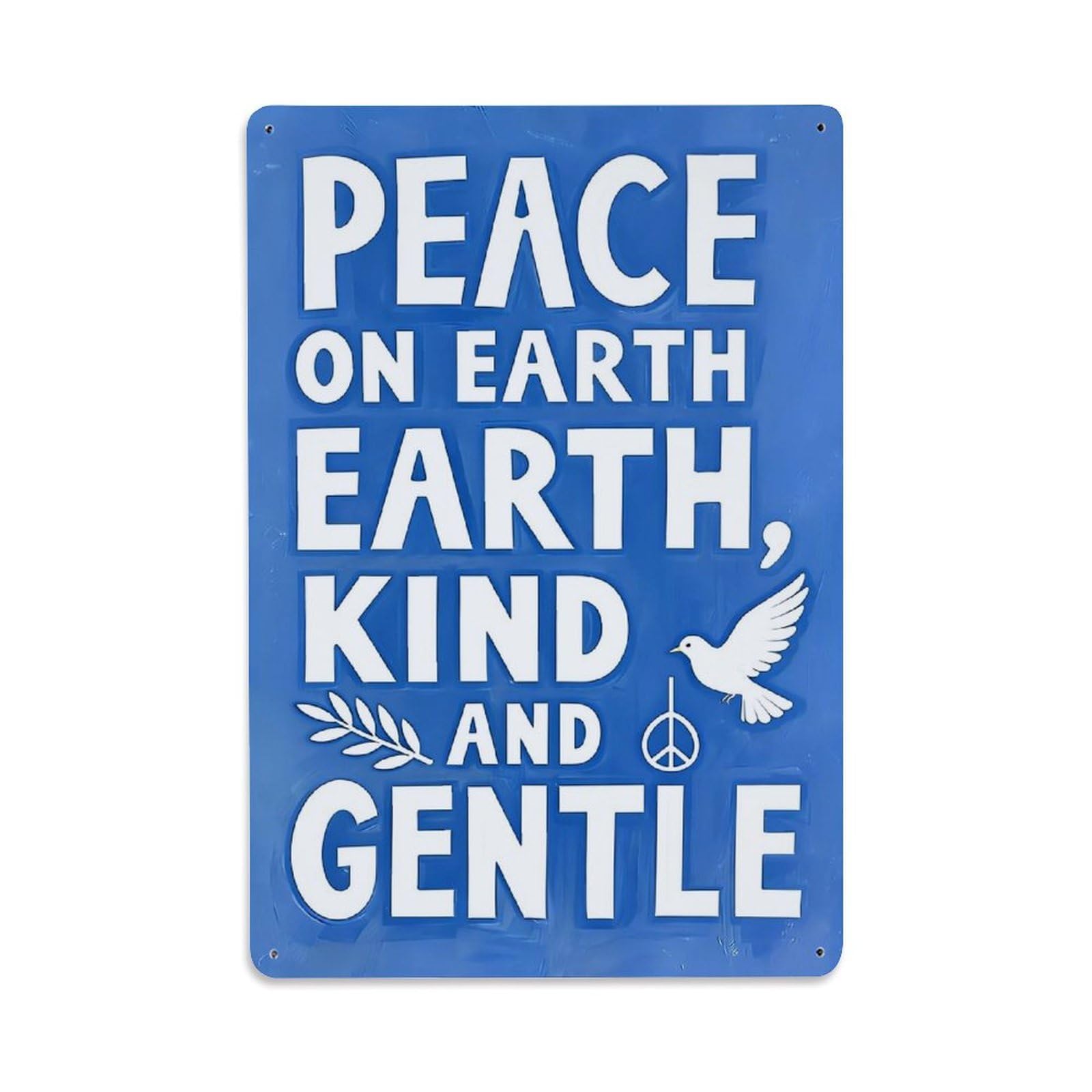 Jdfenggu Vintage Peace On Earth Kind And Gentle Retro Metal Tin Sign, Decor Art Poster For Bar, Home, Man Cave, Kitchen, Laundry Room Gift 8X12inch