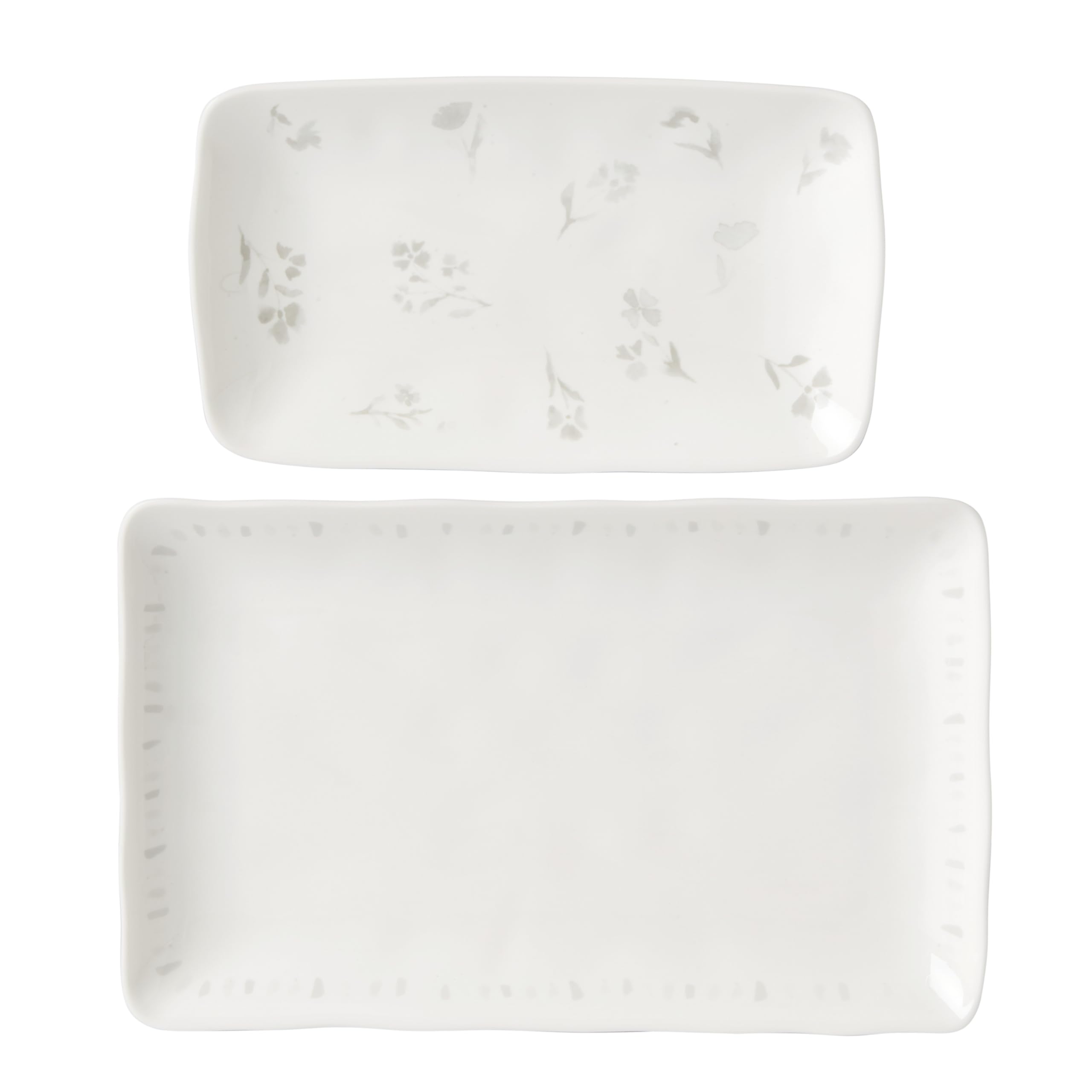 Lenox Oyster Bay - Juego de 2 platos para servir de anidación, color blanco