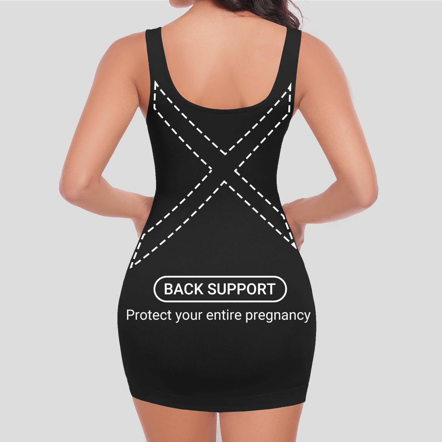 Women’s Maternity Sleeveless Tank Tops, Pregnancy Belly Support Shapewear Baby Shower Bodycon Dress Workout Shirts - Image 3