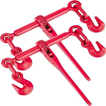4-Pack Heavy-Duty Chain Binders - 5,400LB Capacity For 5/16” Grade 70/3/8” Grade 43 Chains