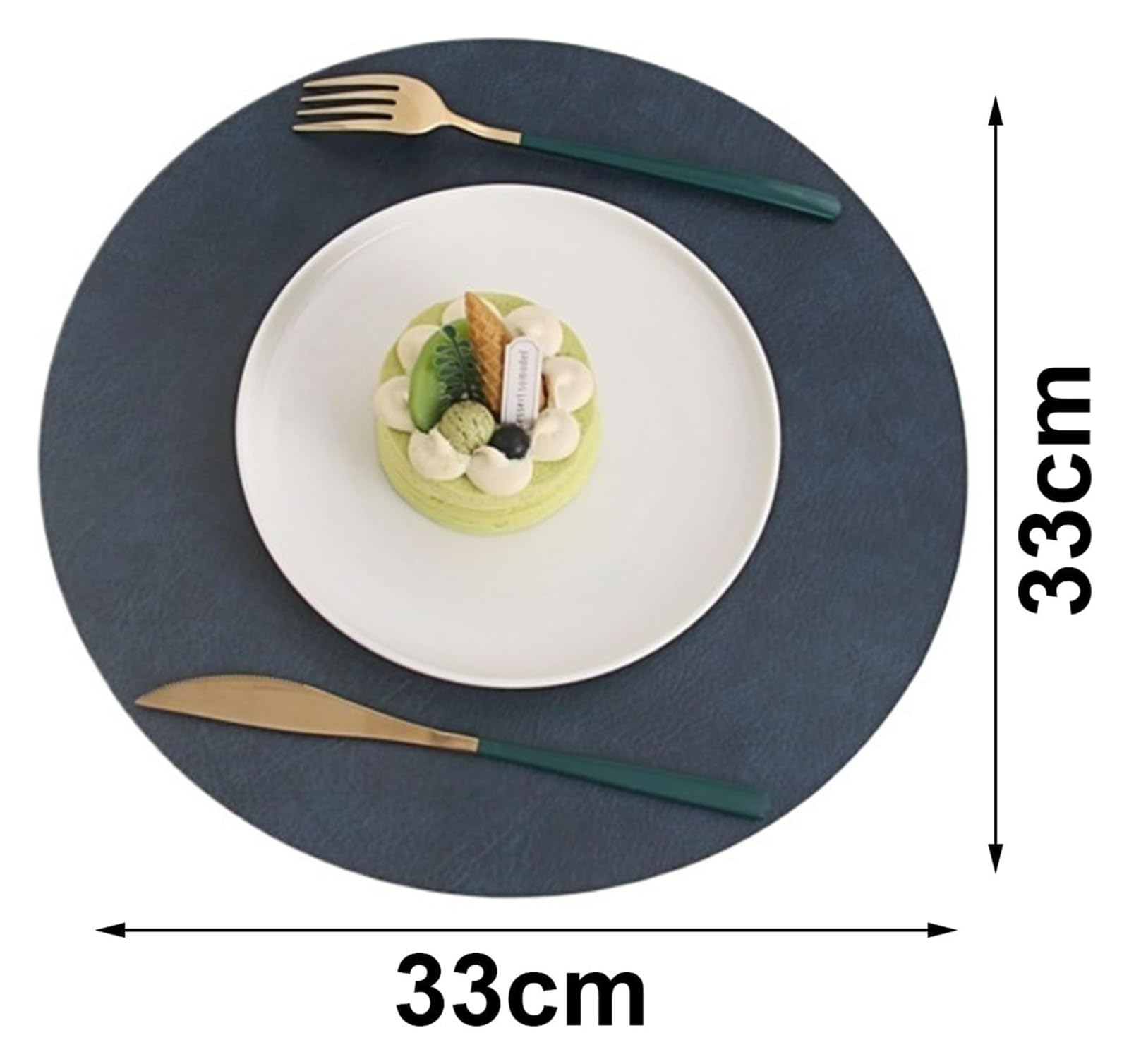 Round Faux Leather Placemats Set of 4/6, Waterproof Washable Heat Resistant Dining Table Place Mats(Black Brown,Set of 4)