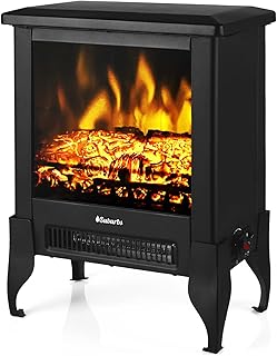 TURBRO Suburbs TS17 Compact Electric Fireplace Stove, 18” Freestanding S...