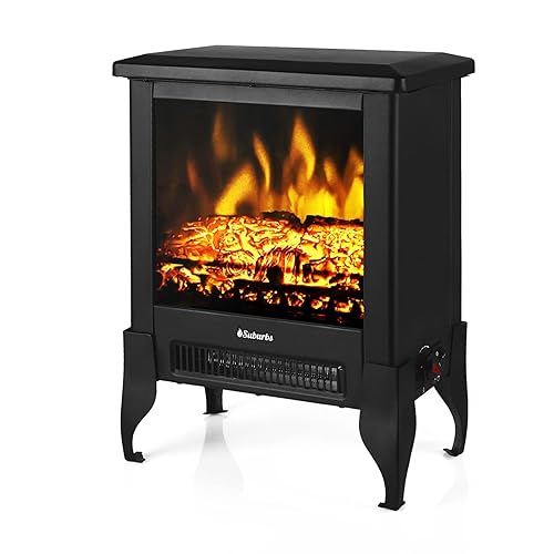 TURBRO Suburbs TS17 Compact Electric Fireplace Stove, 18” Freestanding Stove