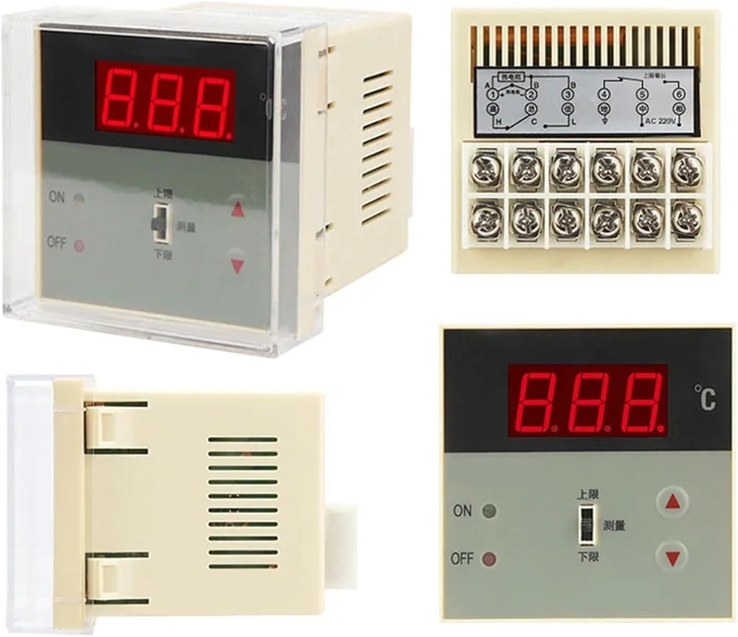 XMTD-2201/2202 Digital Display Thermostat 0-399℃ 0-999℃ Thermocouple AC220V 72*72mm 10A 250V 1Pcs(XMTD-2201 E 399)
