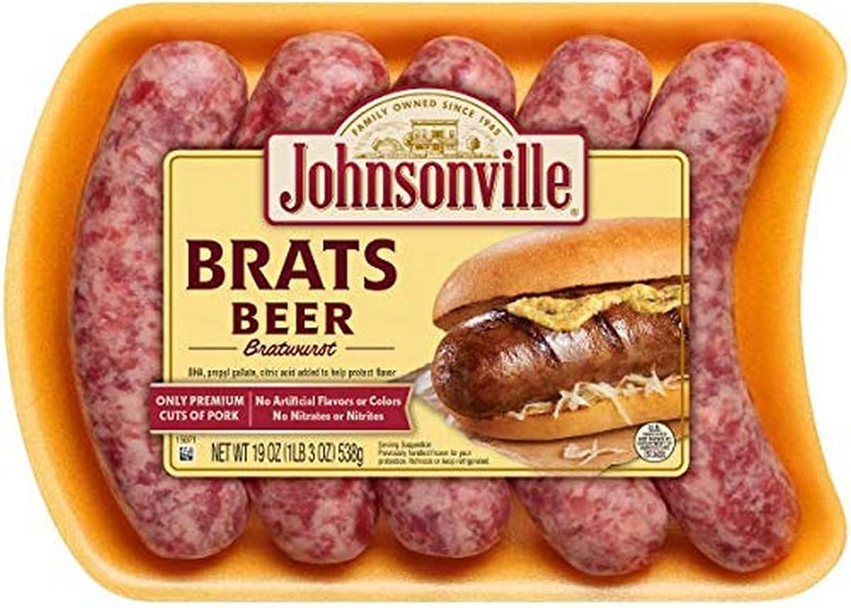 Johnsonville, Beer 'N Bratwurst, 5 count, 19 oz (Frozen)