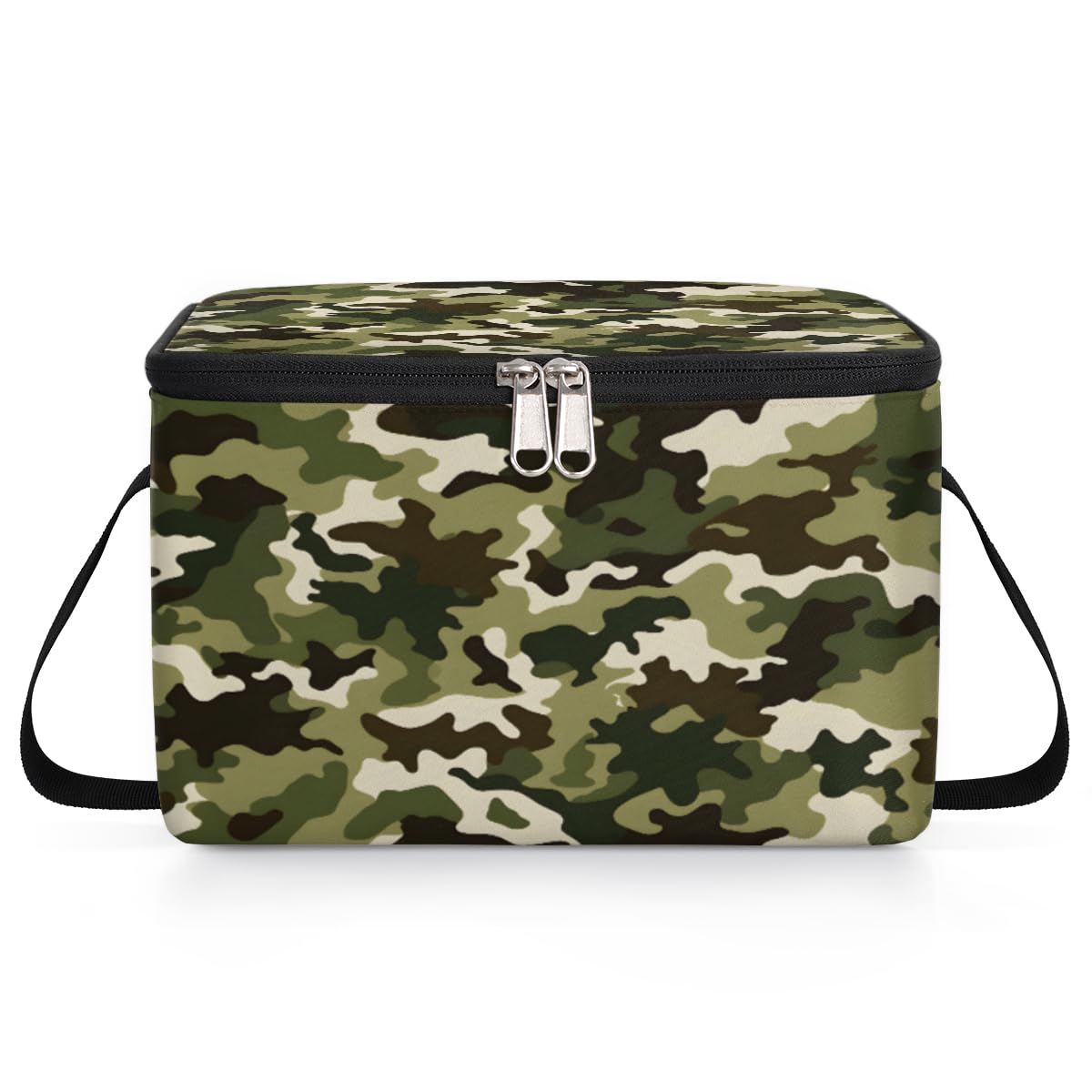 Camouflage Lunch Bags for Women Men 9 Cans, Hot & Cold Food Delivery Bag Insulated Grocery Bag Insulated Lunch Box Fashion Camo Green Cooler Bag for Office Work Picnic Beach