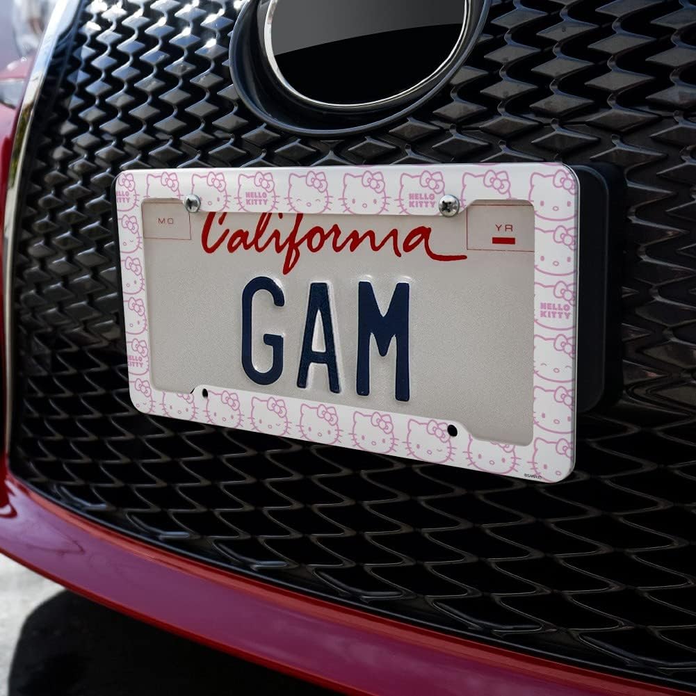 Graphics and More Hello Kitty Expressions Pattern License Plate Tag Frame