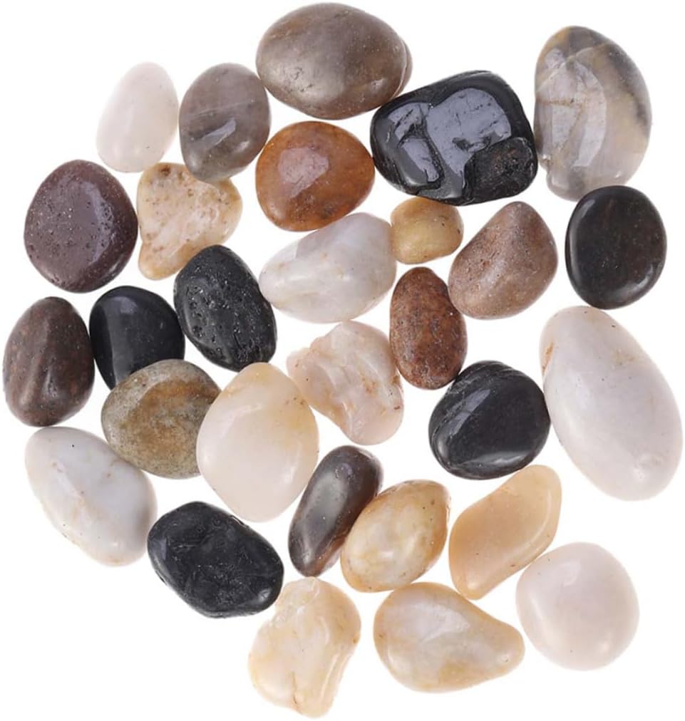 Mobestech Natural River Pebbles Smooth Polished Aquarium Gravel Stones 2-3cm 1500g for Fish Tank Decoration and Garden Landscaping