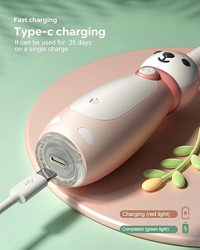 Miniatura 3 de Cepillo de dientes eléctrico sónico para niños a partir de 3 años, IPX7 impermeable, 3 modos inteligentes con memoria, incluye 8 cabezales de