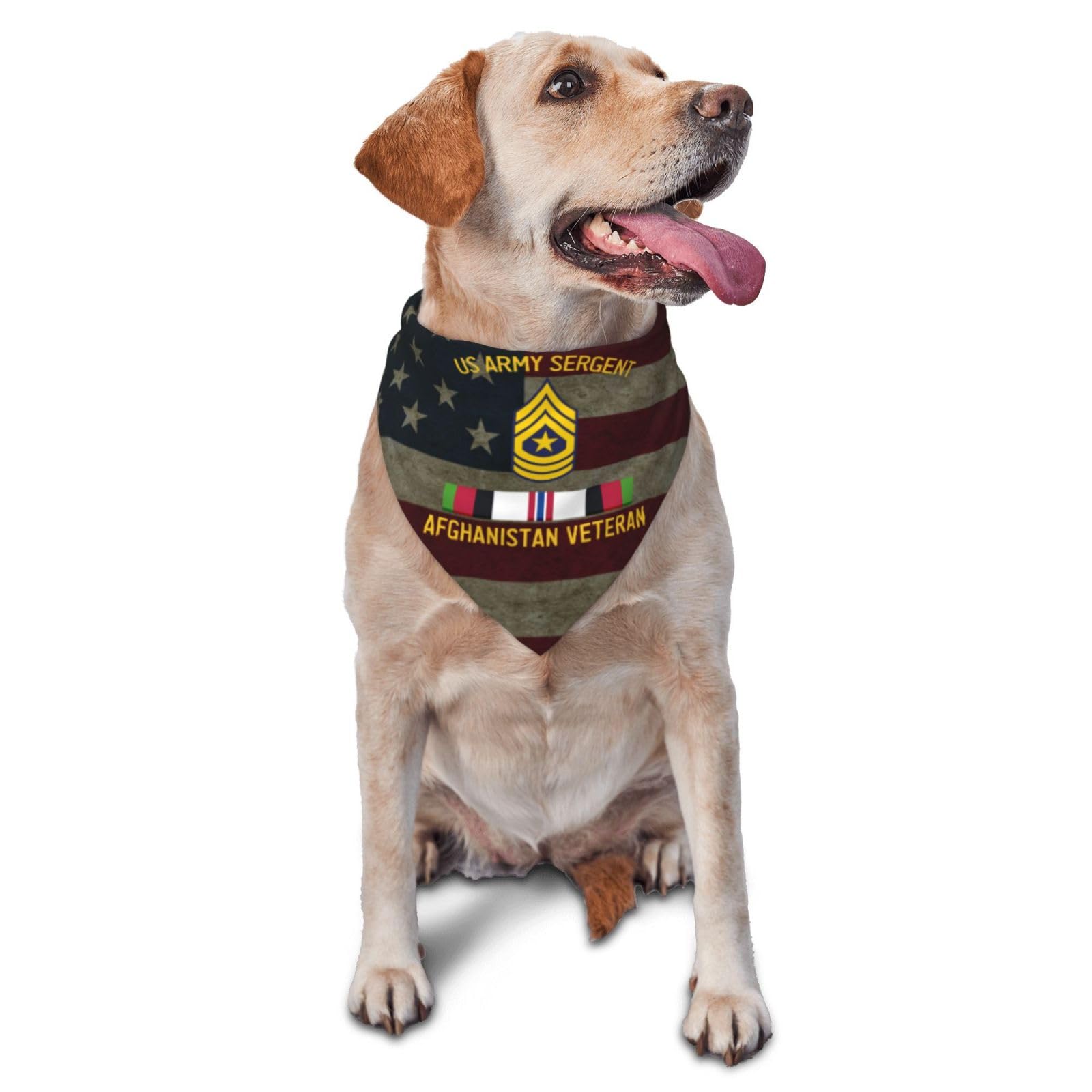 Us Army Sergent Afghanistan Veteran Dog Scarf Pet Bandana Cat Pet Bibs