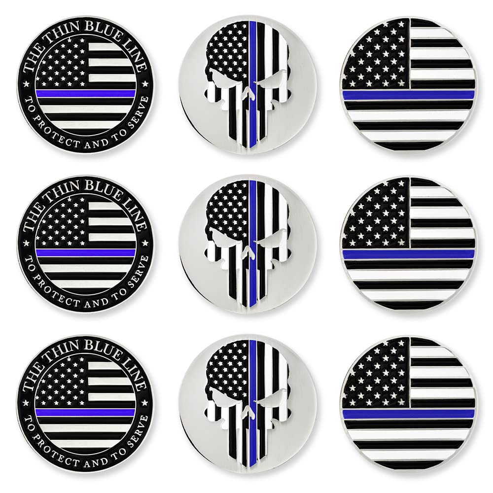 ’s Mix Bundle Pack of 9 Golf Ball Markers - Golf Accessories for Men and Women – United States Eagle and American Flag Magnetic Ball Markers Set of 9