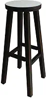 Banqueta Alta Hardman 69 Cm Madeira Padrão Nogueira Ass. Redondo MDF Bco