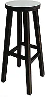 Banqueta Alta Hardman 69 Cm Madeira Padrão Nogueira Ass. Redondo MDF Bco