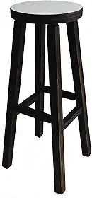 Banqueta Alta Hardman 69 Cm Madeira Padrão Nogueira Ass. Redondo MDF Bco
