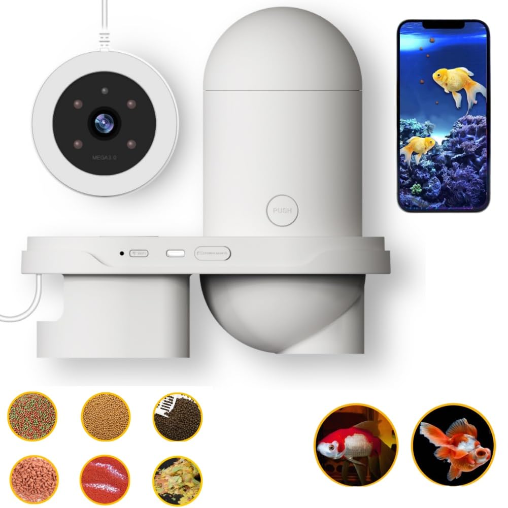 Leronron 2Kカメラ付き スマホ操作 魚用自動給餌器 Leronron 2Kカメラ付き スマホ操作 魚用自動給餌器 Amazon.co.jp