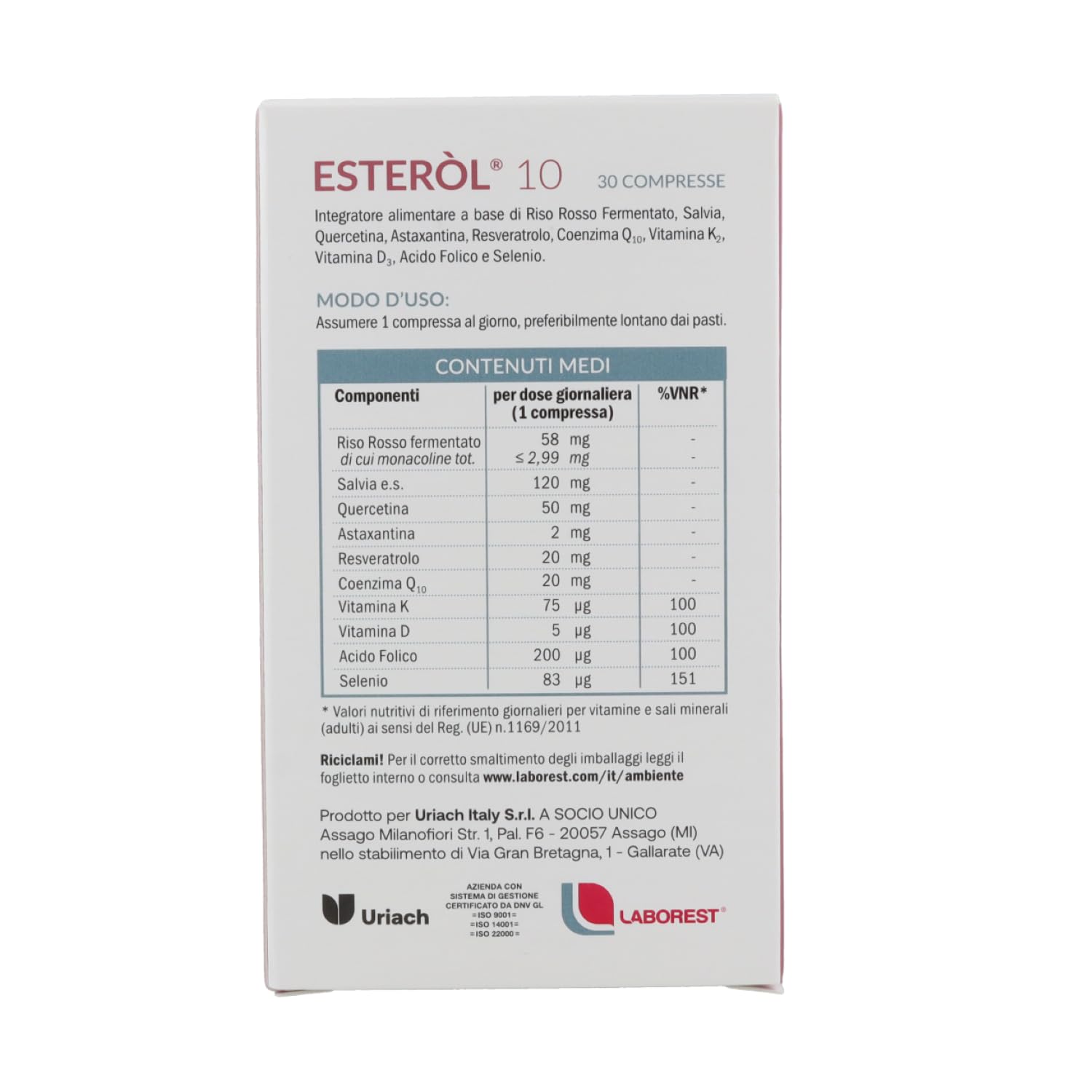 Esterol 10 30 compresse