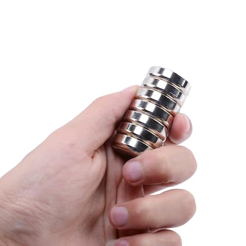 Miniatura 5 de 16 imanes de neodimio con base redonda superfuertes, anillos de tierra rara de 60 libras con agujeros y tornillo, imanes avellanados de 0.98