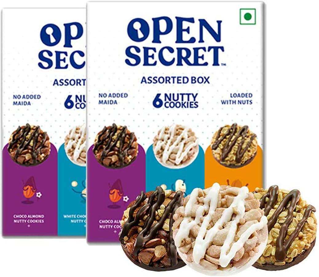 Cookies | 2 Boxes, 6 Cookies Each | Healthy Snacks, Diwali, Gift Hamper, Biscuits, Healthy High Protein, No Added Maida, (6 X 2 = 12)