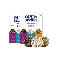 Open Secret Cookies | 2 Boxes, 6 Cookies Each | Healthy Snacks, Diwali, Gift Hamper, Biscuits, Healthy High Protein, No Added Maida, (6 X 2 = 12)