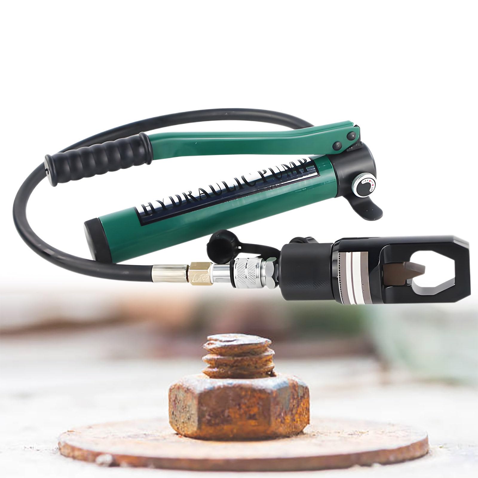 IUokLU Hydraulic Nut Splitter Nut Cutter Split Type Remover Opener Splitting Cutting Removing Tool with Manual Pump, for Removing Rusty Broken Damaged Nut (16t)