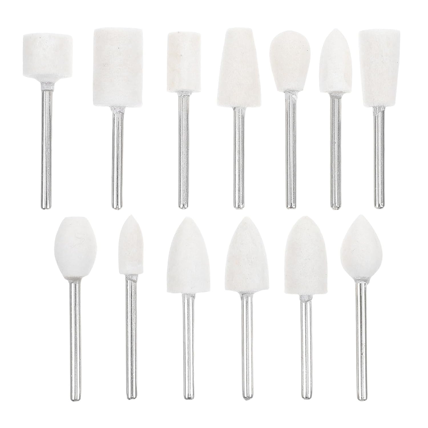 13pcs Wool Polishing Heads Set with 3mm Shank for Jewelry Glass and Metal Buffing, Felt Grinding Bits Drill Accessories for Professional Polishing Tasks