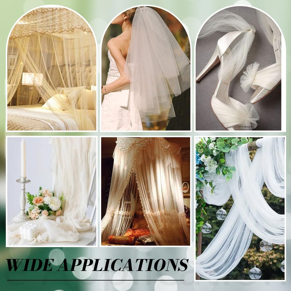 NBEADS 5.5 Yard Polyester Mesh Fabric, 63 Inch Wide Tulle Fabric White Breathable Mesh Material for Clothing Lining, Sportswear, DIY Crafts and Costume Design