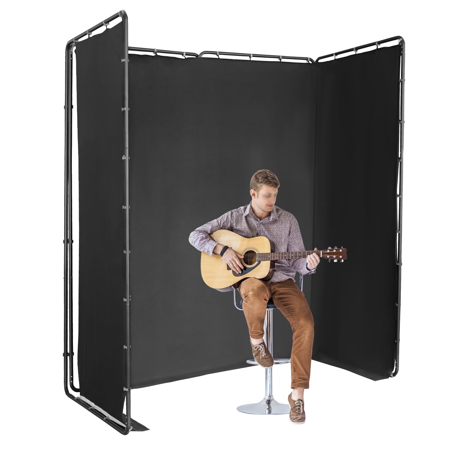 Backdrop - Supporto per sfondo, 4 x 2,4 m, con panno verde o nero, sistema di sfondo regolabile per fotografia, registrazione video, streaming live e chiave Chroma (panno nero)