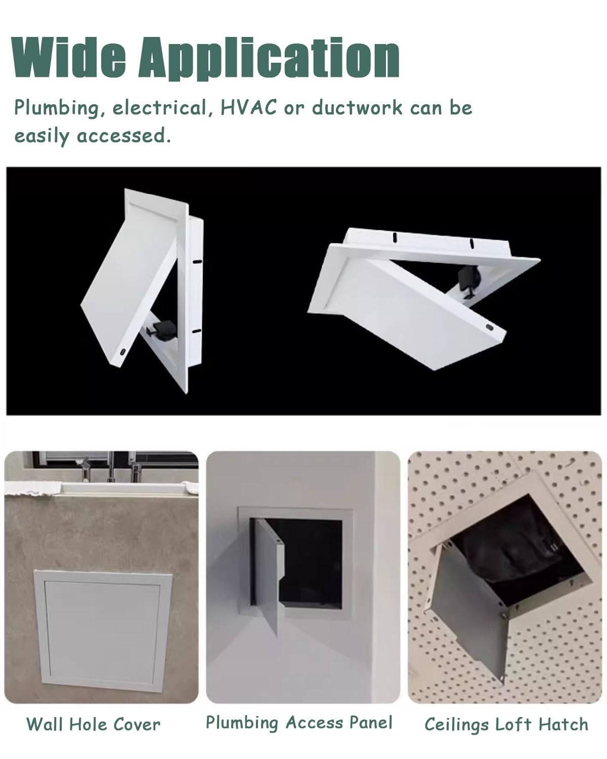 Panel de acceso cuadrado para puerta de loft, cubierta magnética de servicio para fontanería y medidor, ideal para uso en baño, duradero y fácil instalación